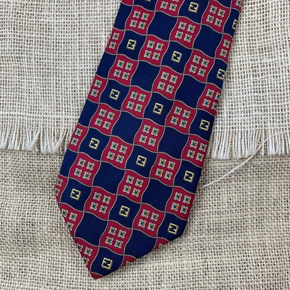 FENDI Cravatte TIE Necktie Whimsical FF Silk Italy - Picture 3 of 9